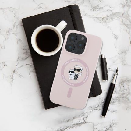 Karl Lagerfeld Etui Silicone Kc Heads Ring Magsafe Do Apple Iphone 16 Plus Czerwony - zdjęcie 2