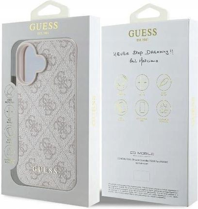Guess Etui 4G Classic Do Apple Iphone 16 Plus Różowy - zdjęcie 2
