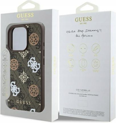 Guess Etui Peony On 4G Background Magsafe Do Apple Iphone 16 Pro Max Brązowy - zdjęcie 6