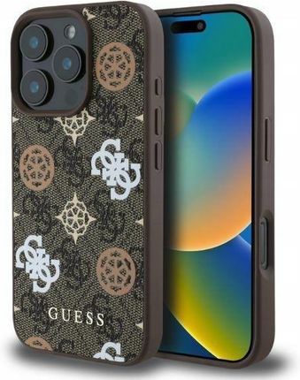 Guess Etui Peony On 4G Background Magsafe Do Apple Iphone 16 Pro Max Brązowy - zdjęcie 4