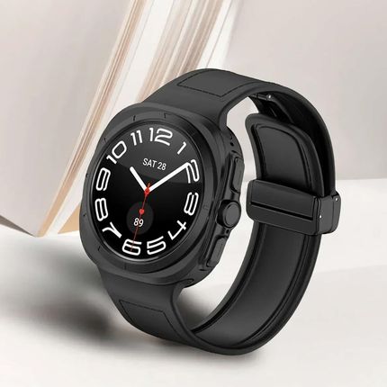 4KomPl Pasek Na Zegarek Opaska Do Smartwatcha Samsung Galaxy Watch Ultra 47Mm Czarny - zdjęcie 2