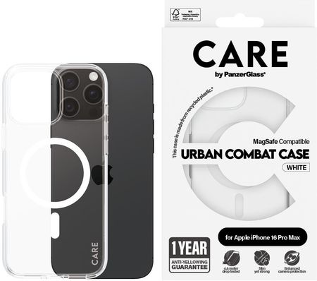 Panzerglass Etui Care By Urban Combat Case Do Magsafe Iphone 16 Pro Max Przezroczysto Białe - zdjęcie 5