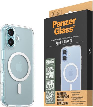 Panzerglass Etui Pancerne Hardcase Magsafe Do Iphone 16 Przezroczysto Białe - zdjęcie 6