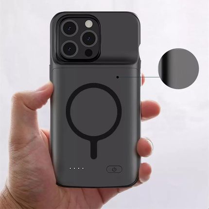 4Kom Pl Etui Powerbank Powercase Magsafe 7000 Mah Do Iphone 16 Black - zdjęcie 4
