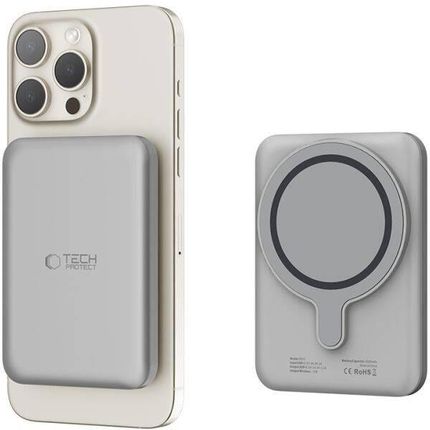 Tech Protect Powerbank Magnetyczny 5000Mah 15W Usb C Lifemag Pb10 Magsafe Titanium - zdjęcie 4