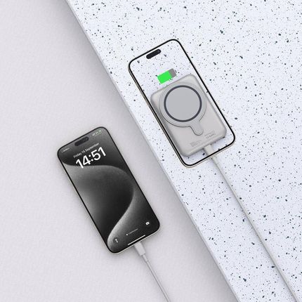 Tech Protect Powerbank Magnetyczny 5000Mah 15W Usb C Lifemag Pb10 Magsafe Titanium - zdjęcie 2