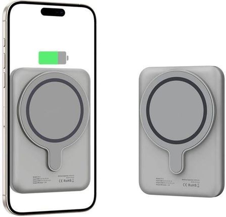 Tech Protect Powerbank Magnetyczny 5000Mah 15W Usb C Lifemag Pb10 Magsafe Titanium - zdjęcie 5