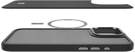 Spigen Etui Enzo Aramid Mag Do Magsafe Iphone 16 Pro Max Czarno Srebrne - zdjęcie 6