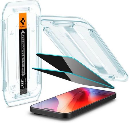 Spigen Szkło Hartowane Glas.Tr Ez Fit Privacy Do Apple Iphone 16 Pro (2 Szt.) - zdjęcie 3