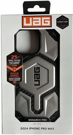 Urban Armor Gear Etui Pancerne Monarch Pro Mag Do Magsafe Iphone 16 Pro Tytanowo Czarne Z Włóknem Węglowym - zdjęcie 3