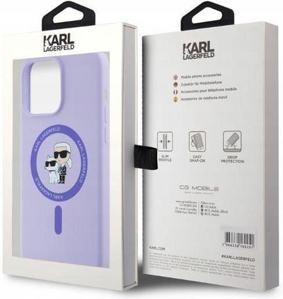 Karl Lagerfeld Etui Silicone Kc Heads Do Apple Iphone 15 Pro Max Fioletowy - zdjęcie 3