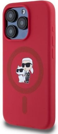 Karl Lagerfeld Etui Silicone Kc Heads Magsafe Do Apple Iphone 15 Pro Czerwony - zdjęcie 2