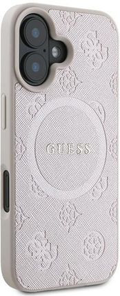Guess Guhmp16Mpsapsmep Iphone 16 Plus Różowy Pink Hc Magsafe Safiano Peony Classic Logo - zdjęcie 2