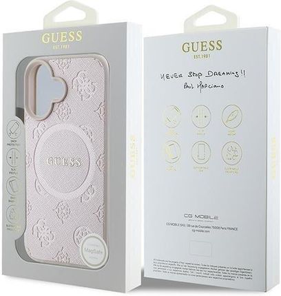 Guess Guhmp16Mpsapsmep Iphone 16 Plus Różowy Pink Hc Magsafe Safiano Peony Classic Logo - zdjęcie 6