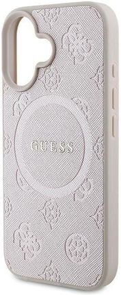 Guess Guhmp16Mpsapsmep Iphone 16 Plus Różowy Pink Hc Magsafe Safiano Peony Classic Logo - zdjęcie 3