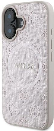 Guess Guhmp16Mpsapsmep Iphone 16 Plus Różowy Pink Hc Magsafe Safiano Peony Classic Logo - zdjęcie 5