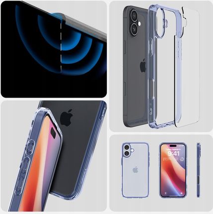 Spigen Etui Ultra Hybrid Do Iphone 16 Przezroczysto Niebieskie - zdjęcie 2