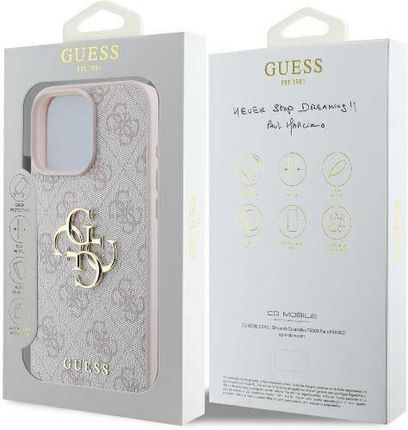 Guess Iphone 16 Pro Max Różowy Pink Hardcase 4G Big Logo - zdjęcie 4