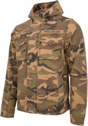 Kurtka z kapturem Pit Bull Fallon Military Jacket '24 - Woodland Camo S - zdjęcie 3
