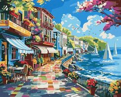 Zdjęcie Ideyka Malowanie Po Numerach Miasto Nad Oceanem 40X50Cm - Pasym