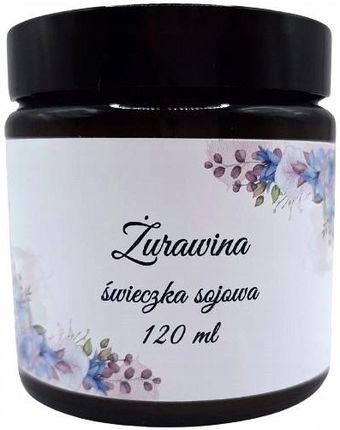 Świeczka Sojowa Żurawina 120 ml Ręcznie Robiona w Szklanym Słoiczku - zdjęcie 2
