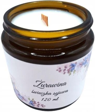 Świeczka Sojowa Żurawina 120 ml Ręcznie Robiona w Szklanym Słoiczku - zdjęcie 3
