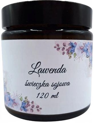 Świeczka Sojowa Ręcznie Robiona Lawenda 120 ml w Brązowym Słoiczku - zdjęcie 2