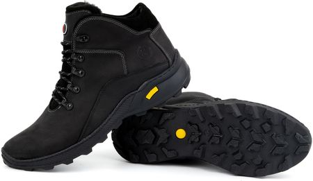 Komodo Buty Męskie Trzewiki Skórzane Zimowe 903K Czarne - zdjęcie 3