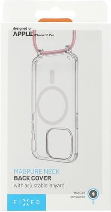 Fixed Etui Magpure Neck Do Magsafe Do Iphone 16 Pro, Przezroczyste Z Różową Smyczką - zdjęcie 3