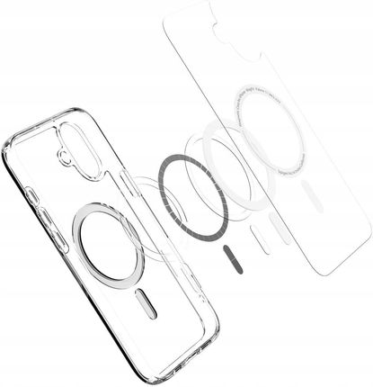 Spigen Etui Crystal Hybrid Mag Do Magsafe Do Iphone 16, Przezroczysto-Białe - zdjęcie 6