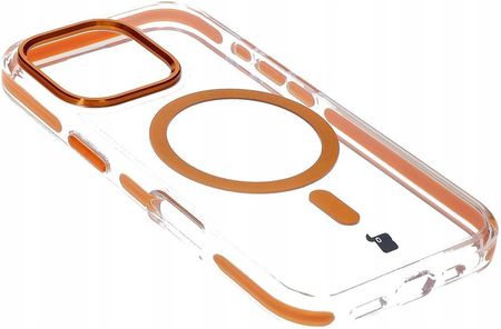 Bizon Etui Z Pierścieniem Magnetycznym Case Marco Do Iphone 16 Pro, Przezroczyste Z Pomarańczową Ramką - zdjęcie 5