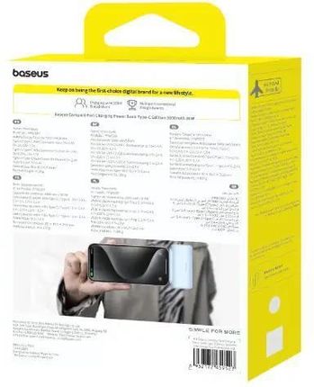 Baseus Compact Usb-C 5000Mah 20W Niebieski (GUHMP16XPSAHMCU) - zdjęcie 5