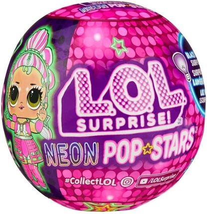 LOL Surprise Neon Pop Stars Laleczka Niespodzianka Światło UV - zdjęcie 2