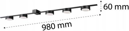 Lvt Lampa Sufitowa Natynkowa Gx53 Led Zola X5 90Cm Czarna - zdjęcie 3