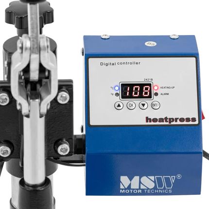Prasa termotransferowa do czapek - do 250°C - wyświetlacz LCD - timer - obrotowa - statyw z regulacją wysokości - MSW - MSW-C&A HP CB2 - zdjęcie 3