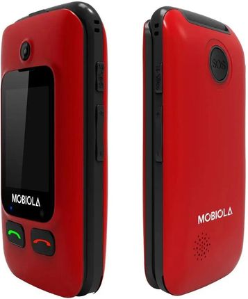TELEFON GSM MOBIOLA KLAPKĄ CZERWONY TLEFON DLA SENIORA MB610 2G - zdjęcie 2