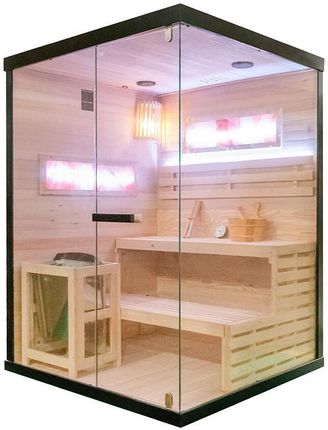 SAUNA FIŃSKA WYSOKOTEMPERATUROWA Z PIECEM LARK3/HARVIA 4,5KW 3-4 OSOBOWA 140x150 CM - zdjęcie 4