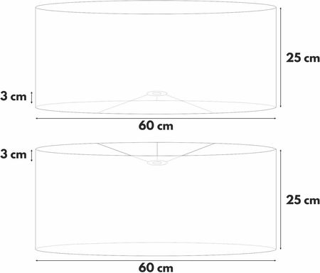 Abażur czarny lniany 60/25 cm - zdjęcie 2
