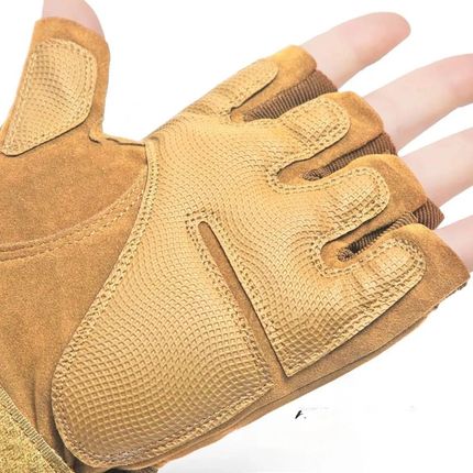 Extralink Military Rękawice taktyczne bojowe survival bez palców militarne L MIL-694 Khaki EX37193 - zdjęcie 2