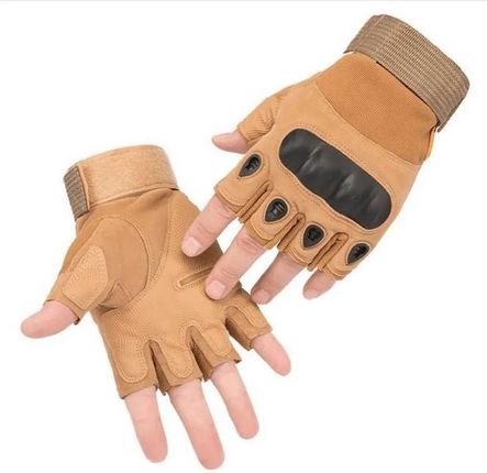 Extralink Military Rękawice taktyczne bojowe survival bez palców militarne L MIL-694 Khaki EX37193 - zdjęcie 3