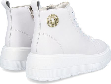 Wysokie sneakersy ze skóry - FILIPPO DBT6374/24 BIAŁE - zdjęcie 2