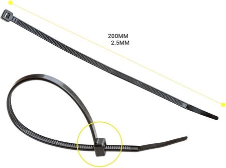 Opaski Zaciskowe Trytytki Opaska Kablowa 100Szt 2,5 X 200Mm - zdjęcie 2