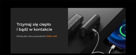 Elektroniczny ogrzewacz dłoni Ocoopa UT2s, czarny, 10000mAh, do 8h, powerbank - zdjęcie 4