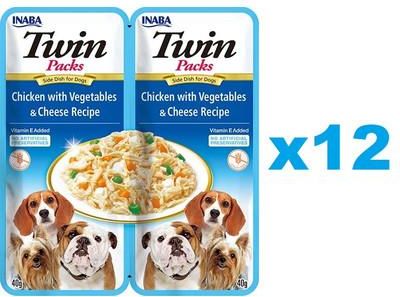 Inaba Dog Twin Packs Kurczak z warzywami i serem 12x(2x40g) - zdjęcie 2