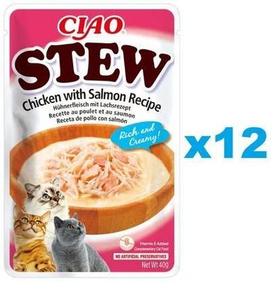 Inaba Ciao Stew Chicken and Salmon Recipe 12x40g - zdjęcie 2