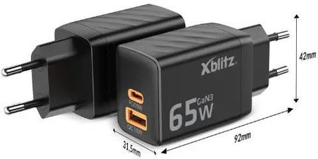 Xblitz Xc2 Usb A C Pd 65W Gan3 Czarny - zdjęcie 3