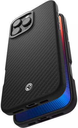 Spigen Etui Enzo Aramid Mag Magsafe Do Apple Iphone 16 Pro Czarno Srebrny - zdjęcie 5