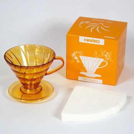 Hario Plastikowy Drip V60 02 Koi Orange Pomarańczowy - zdjęcie 4