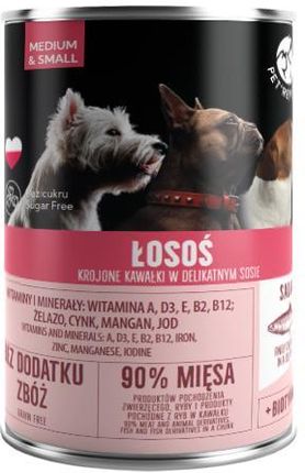 Petrepublic Puszka Karma Mokra Dla Psa Kawałki W Delikatnym Sosie Z Łososiem 10X400G - zdjęcie 2