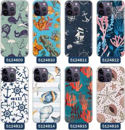 Etui Do Iphone 14 Pro Morze Statki Fale Ryby Delfiny Muszle - zdjęcie 4